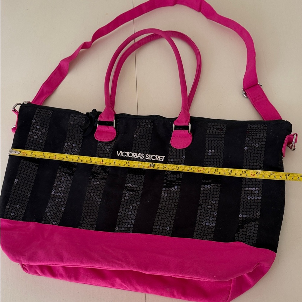 Victoria's Secret Black and Pink Sequin Tote - Picture 8 of 11